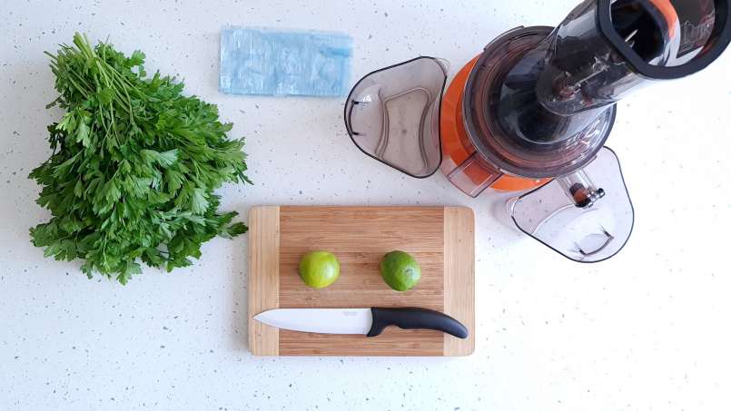 Suco de salsa com limão em bolsas de gelo, foto 14