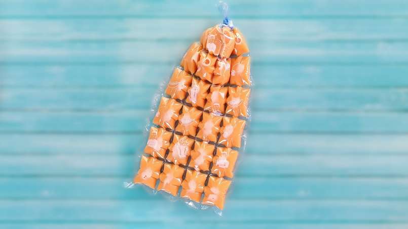 Suco concentrado de gengibre, rosa mosqueta, limão e hortelã em bolsas de gelo, foto 2