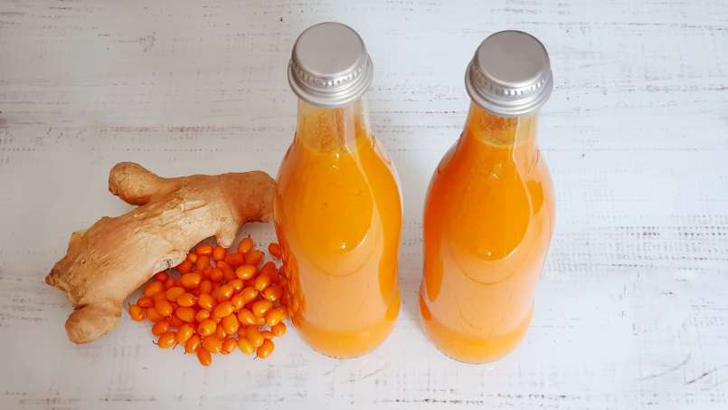 Suco de espinheiro-mar com gengibre, limão e mel, foto 6