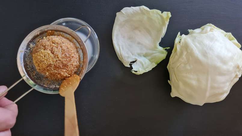 Cataplasma com folhas de repolho e loys, foto 3